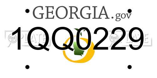 1QQ0229 Georgia License Plate