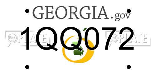1QQ072 Georgia License Plate
