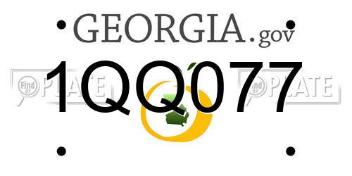 1QQ077 Georgia License Plate