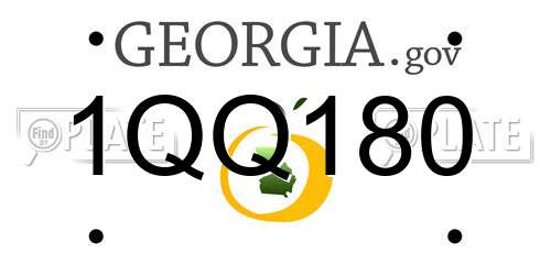 1QQ180 Georgia License Plate