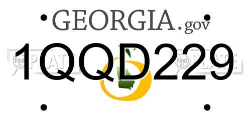 1QQD229 Georgia License Plate