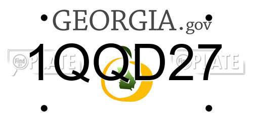 1QQD27 Georgia License Plate