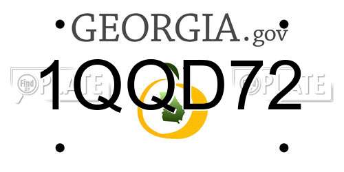 1QQD72 Georgia License Plate