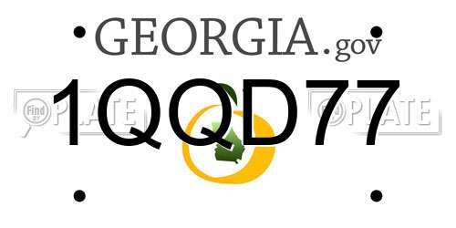 1QQD77 Georgia License Plate