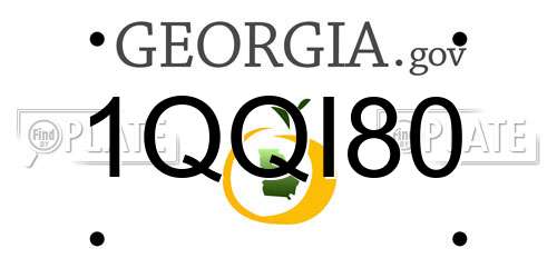 1QQI80 Georgia License Plate