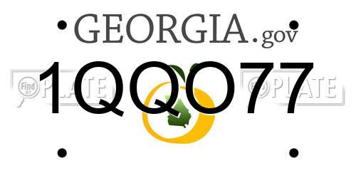 1QQO77 Georgia License Plate