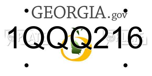 1QQQ216 Georgia License Plate