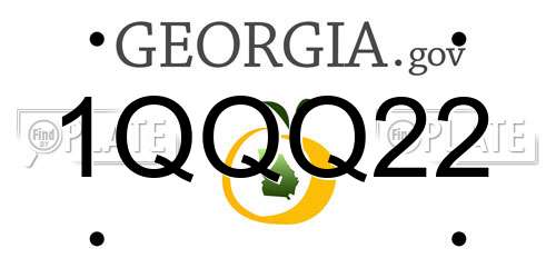 1QQQ22 Georgia License Plate