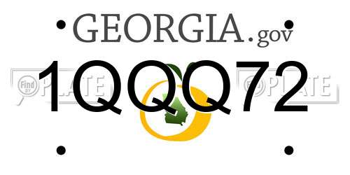 1QQQ72 Georgia License Plate