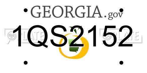 1QS2152 Georgia License Plate