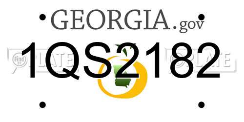 1QS2182 Georgia License Plate