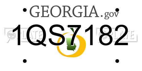 1QS7182 Georgia License Plate