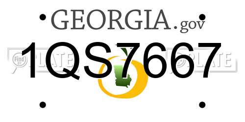 1QS7667 Georgia License Plate