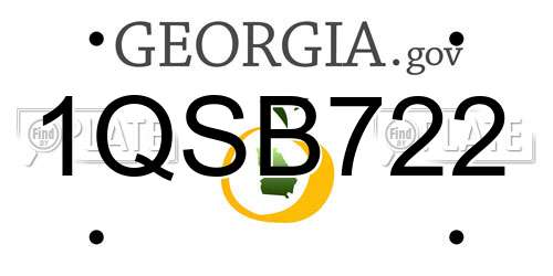 1QSB722 Georgia License Plate