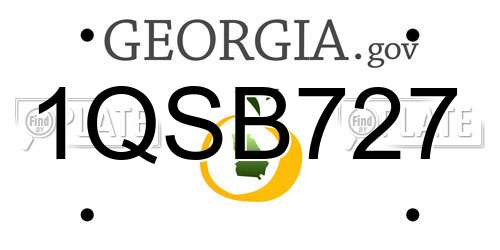 1QSB727 Georgia License Plate