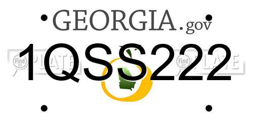 1QSS222 Georgia License Plate