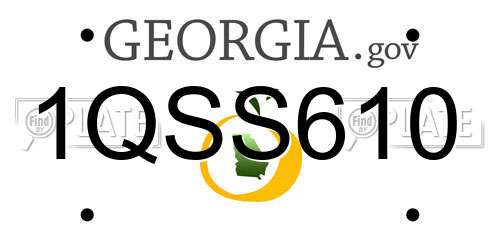 1QSS610 Georgia License Plate