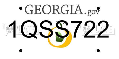 1QSS722 Georgia License Plate