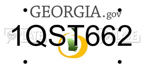 1QST662 Georgia License Plate