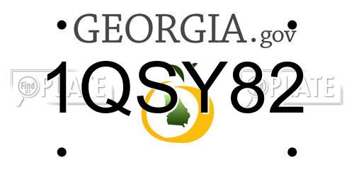 1QSY82 Georgia License Plate