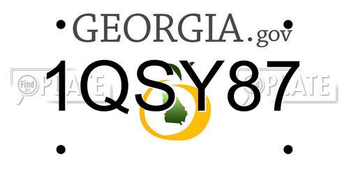 1QSY87 Georgia License Plate