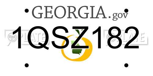 1QSZ182 Georgia License Plate