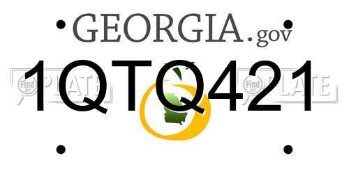 1QTQ421 Georgia License Plate