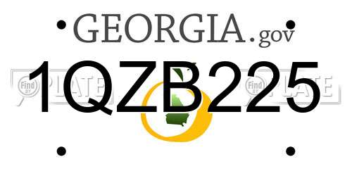 1QZB225 Georgia License Plate