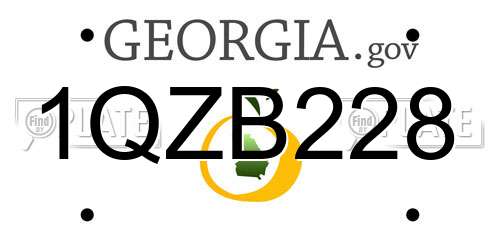 1QZB228 Georgia License Plate