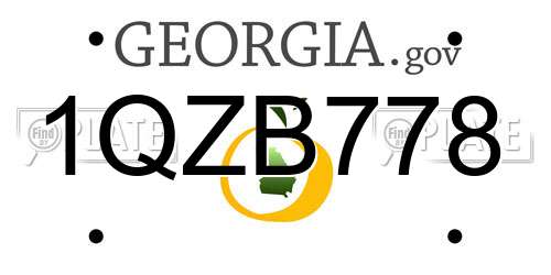1QZB778 Georgia License Plate
