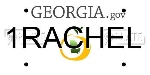 1RACHEL Georgia License Plate