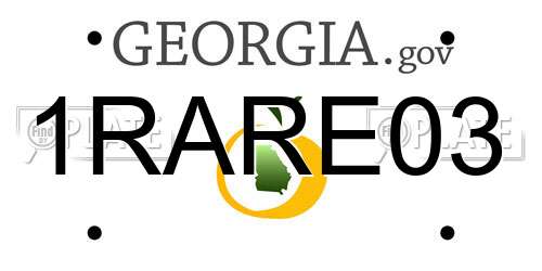 1RARE03 Georgia License Plate
