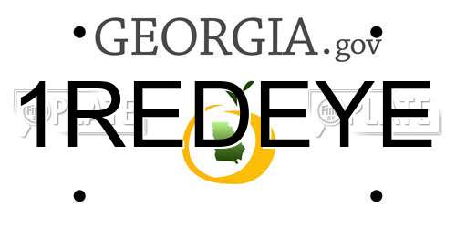1REDEYE Georgia License Plate
