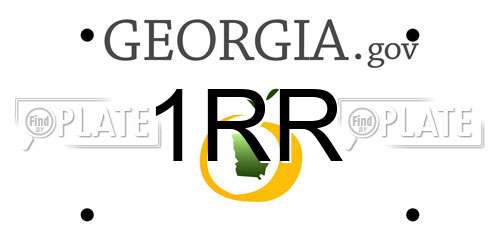 1RR Georgia License Plate