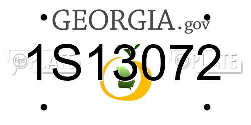 1S13072 Georgia License Plate