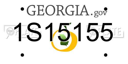 1S15155 Georgia License Plate