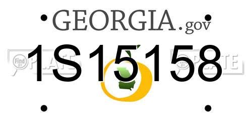1S15158 Georgia License Plate