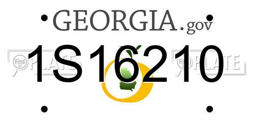 1S16210 Georgia License Plate