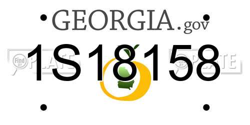 1S18158 Georgia License Plate