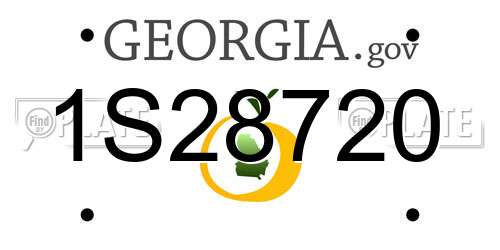 1S28720 Georgia License Plate