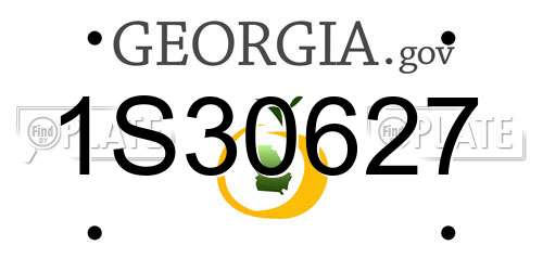 1S30627 Georgia License Plate