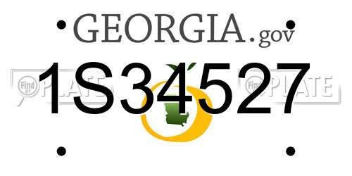 1S34527 Georgia License Plate