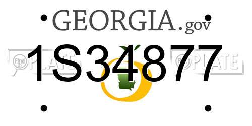 1S34877 Georgia License Plate