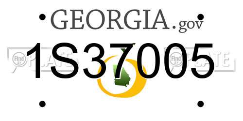1S37005 Georgia License Plate