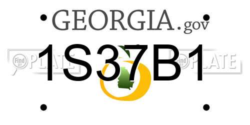 1S37B1 Georgia License Plate