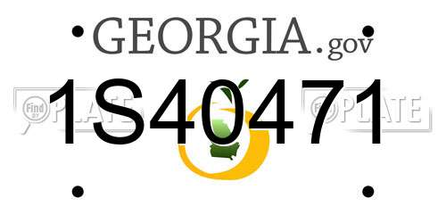 1S40471 Georgia License Plate