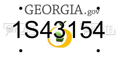 1S43154 Georgia License Plate