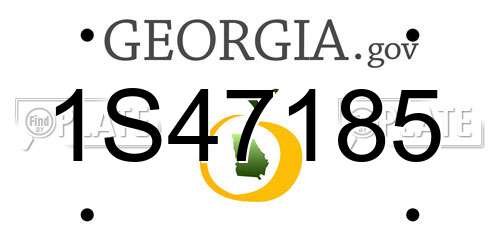 1S47185 Georgia License Plate