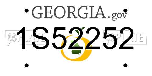 1S52252 Georgia License Plate