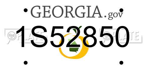 1S52850 Georgia License Plate